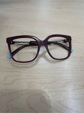 Tiffany & Co. glassed Burgundy Frame with Blue Temple tips